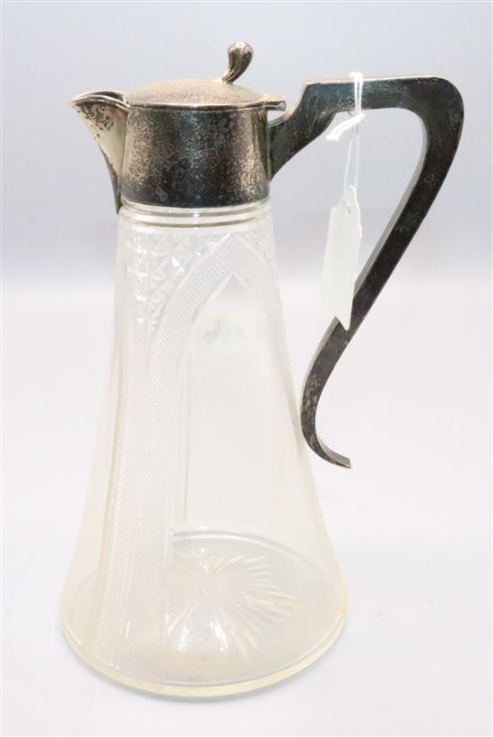 Silver mounted claret jug